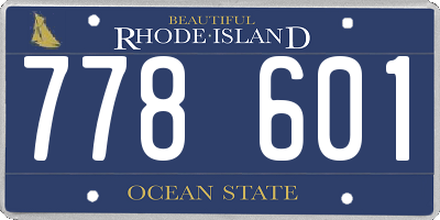 RI license plate 778601