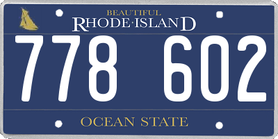 RI license plate 778602