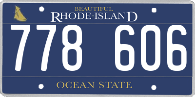 RI license plate 778606