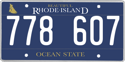 RI license plate 778607