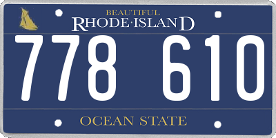 RI license plate 778610