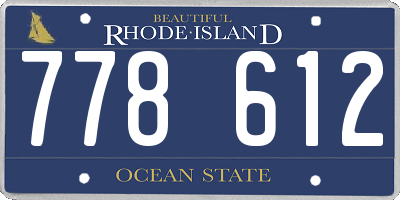 RI license plate 778612