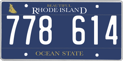 RI license plate 778614