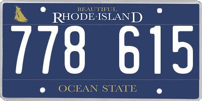 RI license plate 778615
