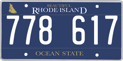 RI license plate 778617