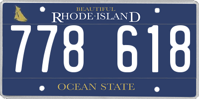 RI license plate 778618