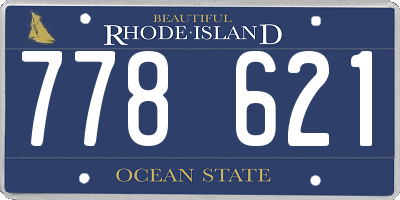 RI license plate 778621