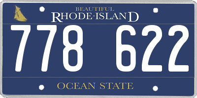 RI license plate 778622
