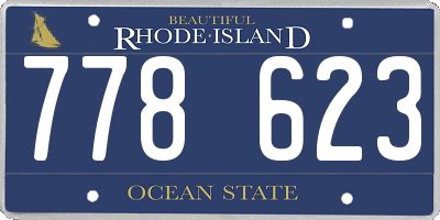 RI license plate 778623