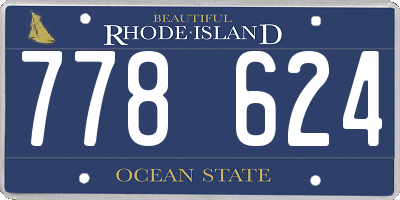 RI license plate 778624