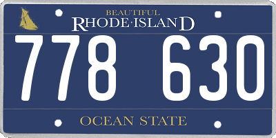RI license plate 778630