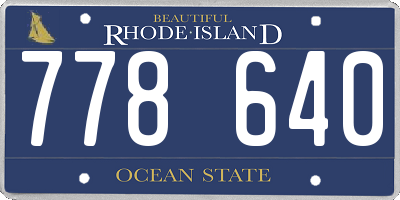 RI license plate 778640