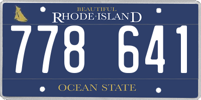 RI license plate 778641