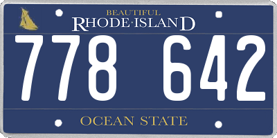 RI license plate 778642