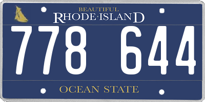 RI license plate 778644