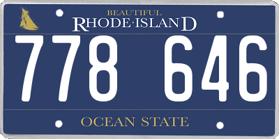 RI license plate 778646