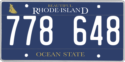RI license plate 778648