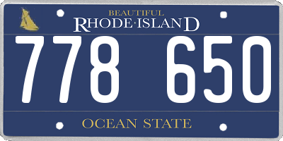 RI license plate 778650