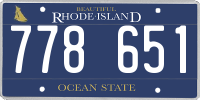 RI license plate 778651