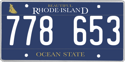 RI license plate 778653