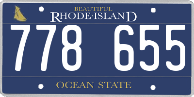 RI license plate 778655