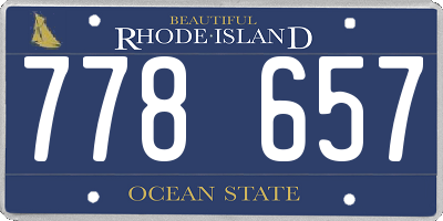 RI license plate 778657