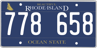 RI license plate 778658