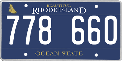 RI license plate 778660