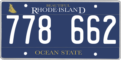 RI license plate 778662