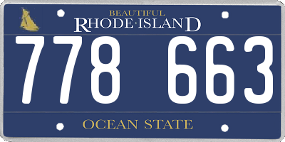 RI license plate 778663