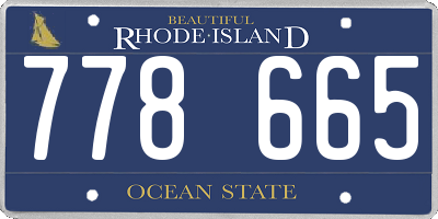 RI license plate 778665