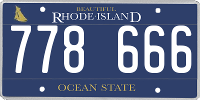 RI license plate 778666