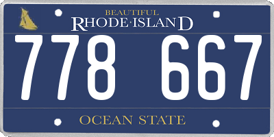 RI license plate 778667