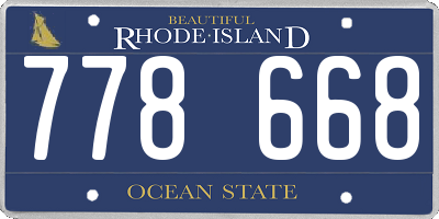 RI license plate 778668