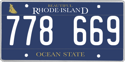 RI license plate 778669