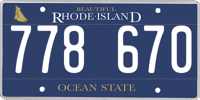 RI license plate 778670