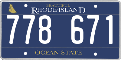 RI license plate 778671