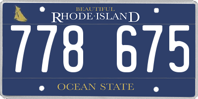 RI license plate 778675