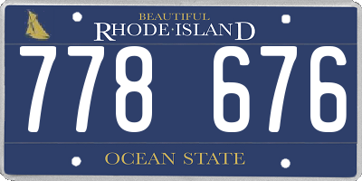 RI license plate 778676