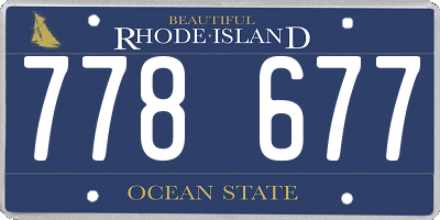 RI license plate 778677
