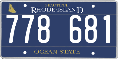 RI license plate 778681