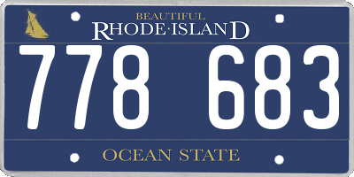 RI license plate 778683