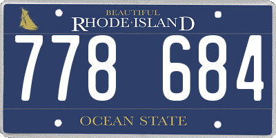 RI license plate 778684