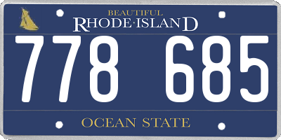 RI license plate 778685