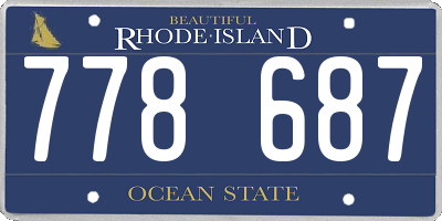 RI license plate 778687