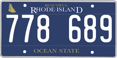 RI license plate 778689
