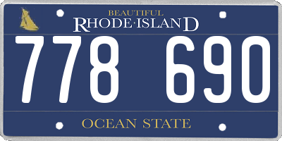 RI license plate 778690