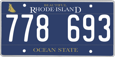 RI license plate 778693