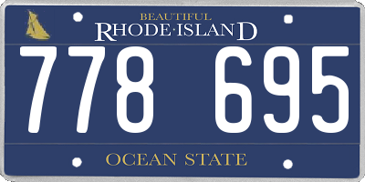 RI license plate 778695