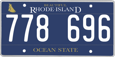 RI license plate 778696